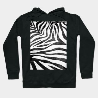 Photographic Image of Realistic Zebra Print in Black and White Hoodie